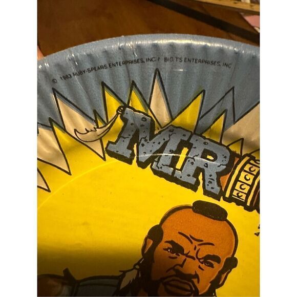 Vintage Mr T A Team New Old Stock Coated Party Plates 7” Unique Brand 1980s - Picture 2 of 4